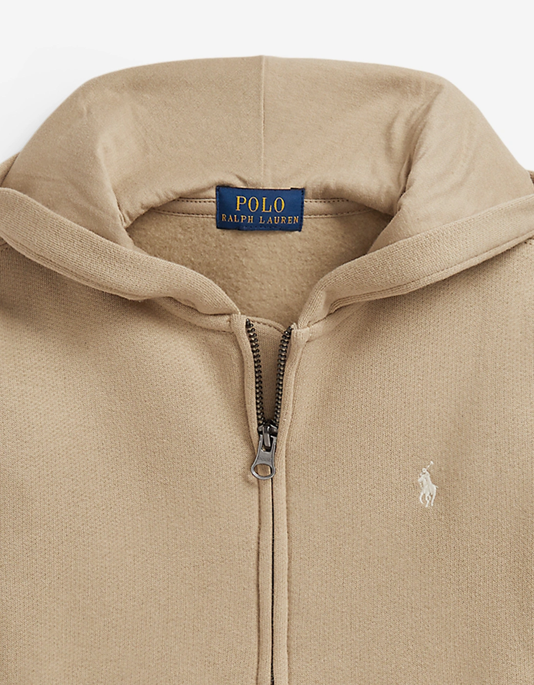 Boys Logo Zip Up Top in Beige