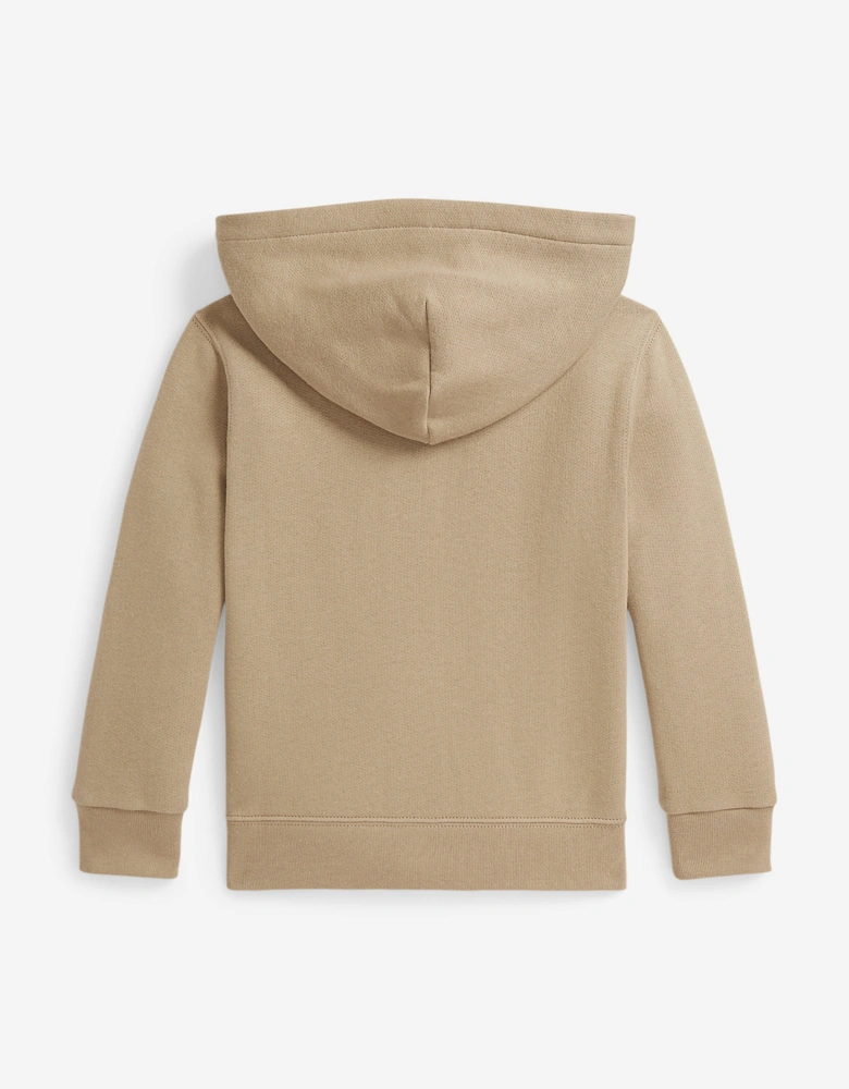 Boys Logo Zip Up Top in Beige