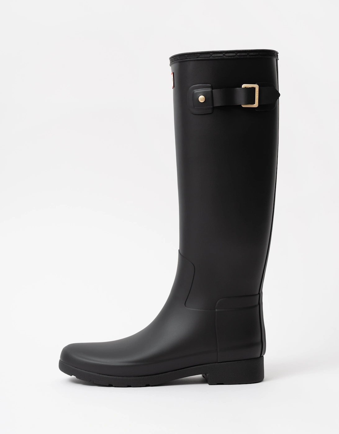 Womens Refined Gold Trim Tall Boot - Black