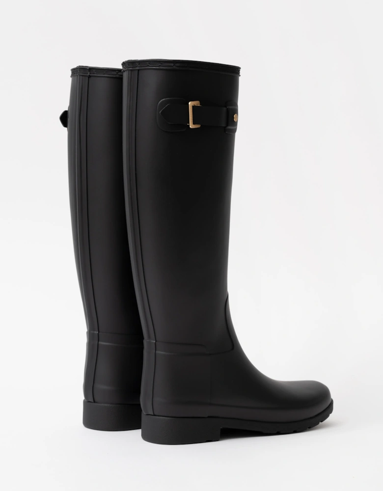 Womens Refined Gold Trim Tall Boot - Black