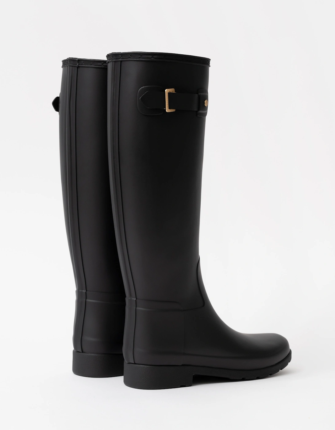 Womens Refined Gold Trim Tall Boot - Black