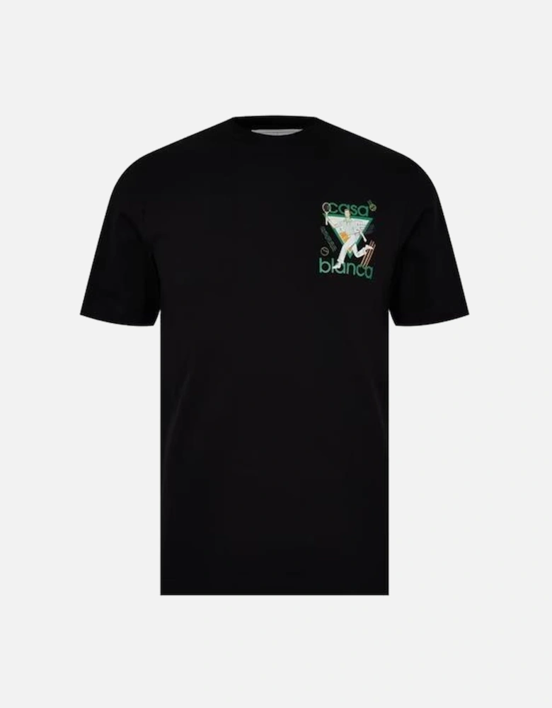 Casa Le Jeu Print T Shirt Black