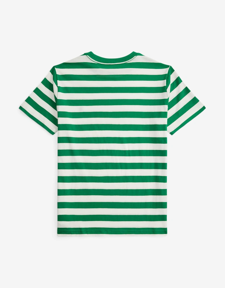 Boys Striped Jersey T-Shirt in Green