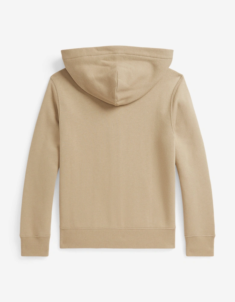 Boys Logo Zip Up Top in Beige