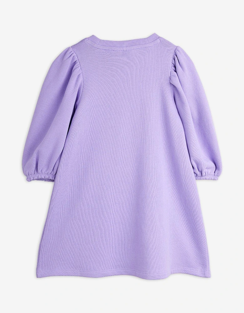 Girls Cat with Bow Tie Sweater Dress in Purple