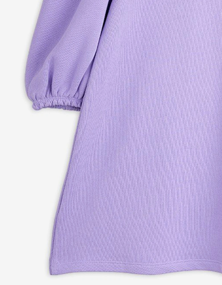 Girls Cat with Bow Tie Sweater Dress in Purple