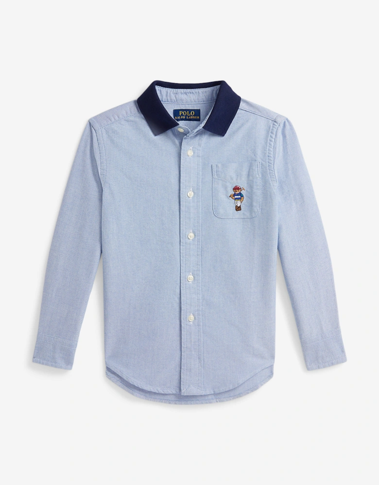 Boys Polo Bear Classic Oxford Shirt in Blue