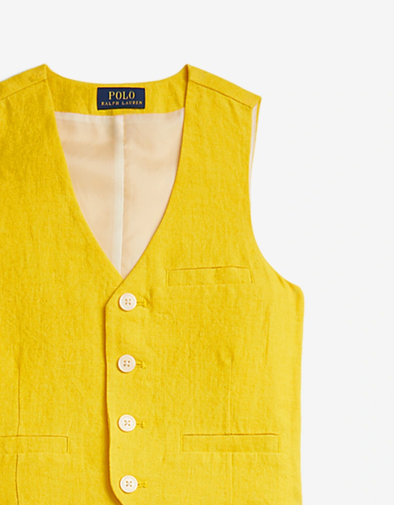 Girls Linen Trouser Set in Yellow