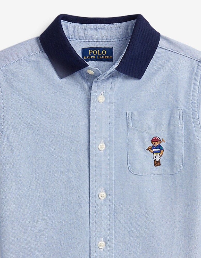 Boys Polo Bear Classic Oxford Shirt in Blue