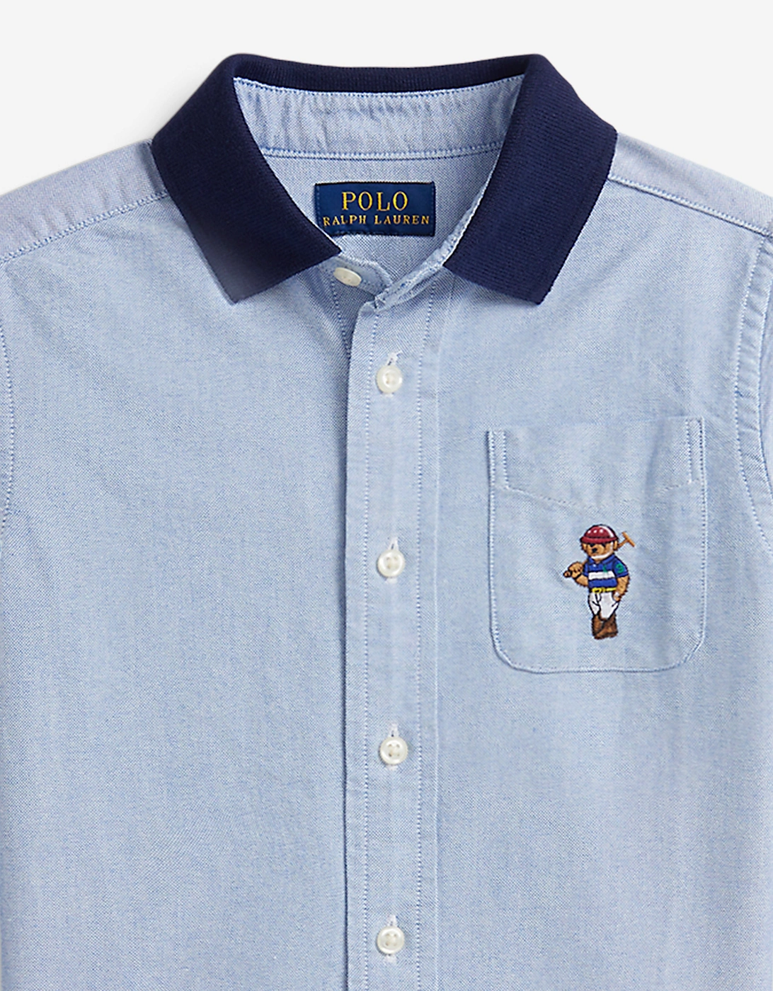 Boys Polo Bear Classic Oxford Shirt in Blue