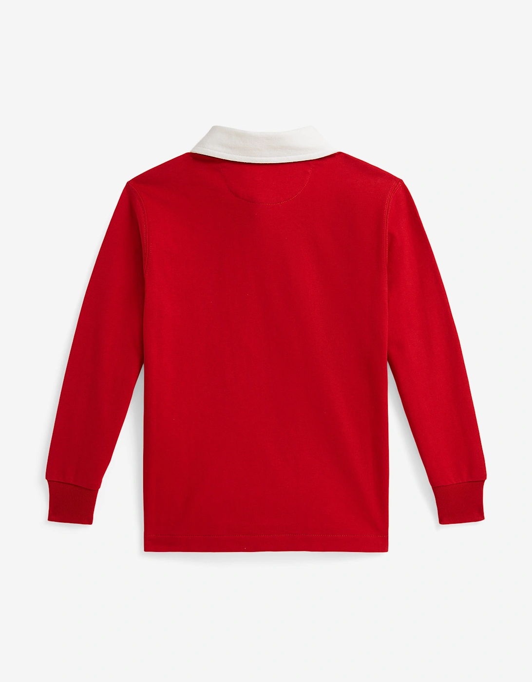 Boys Polo Player Rugby Shirt in Red