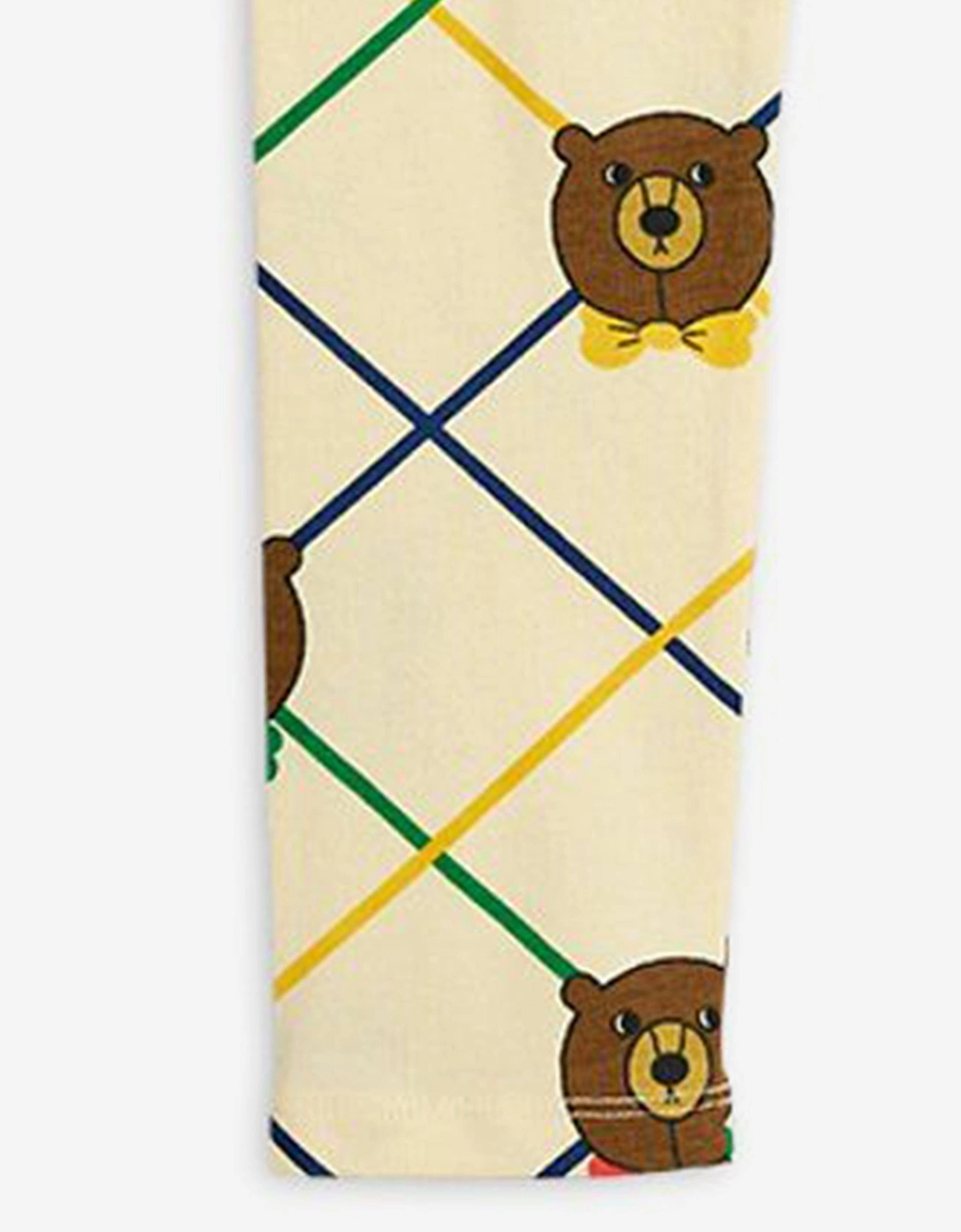 Kids Bear Check Leggings in Ivory