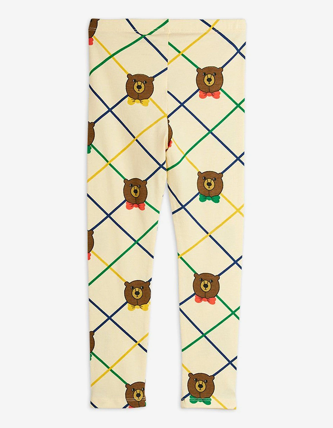 Kids Bear Check Leggings in Ivory