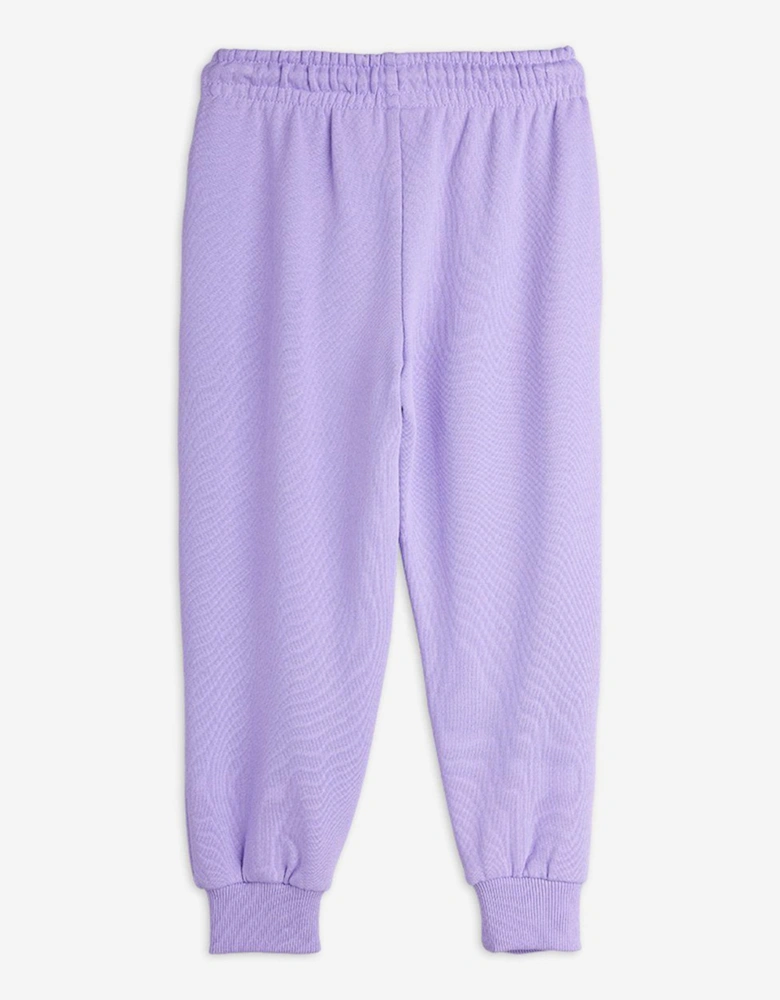 Girls Cat with Bow Tie Joggers in Purple