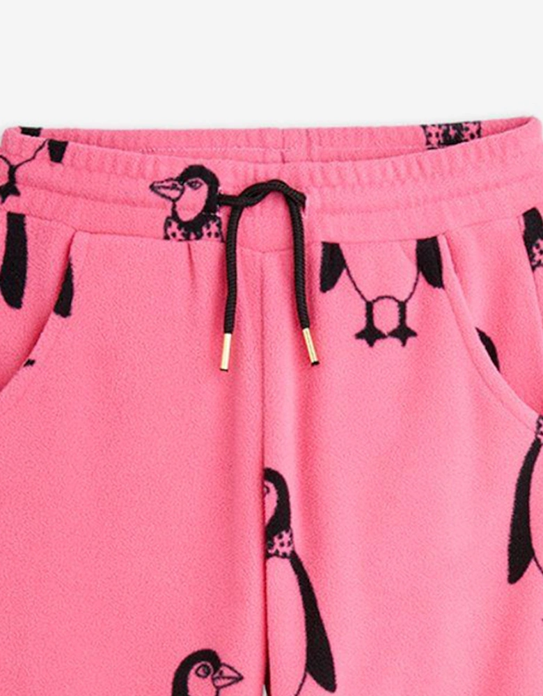 Girls Penuin Joggers in Pink