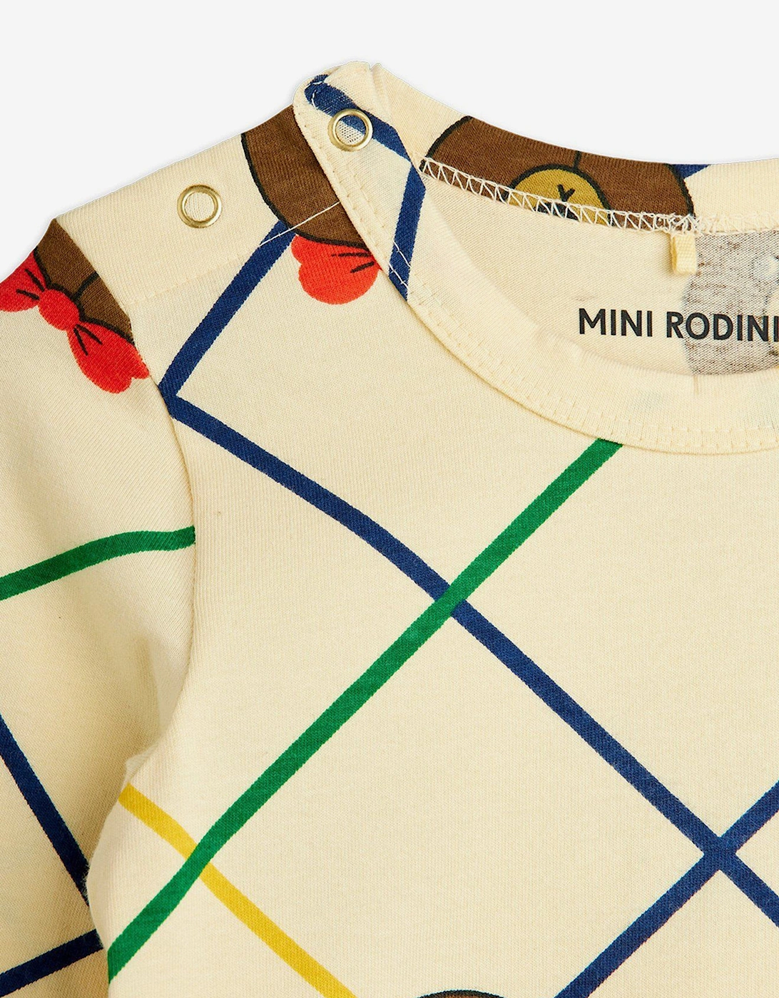 Baby Bear Check Bodysuit in Ivory