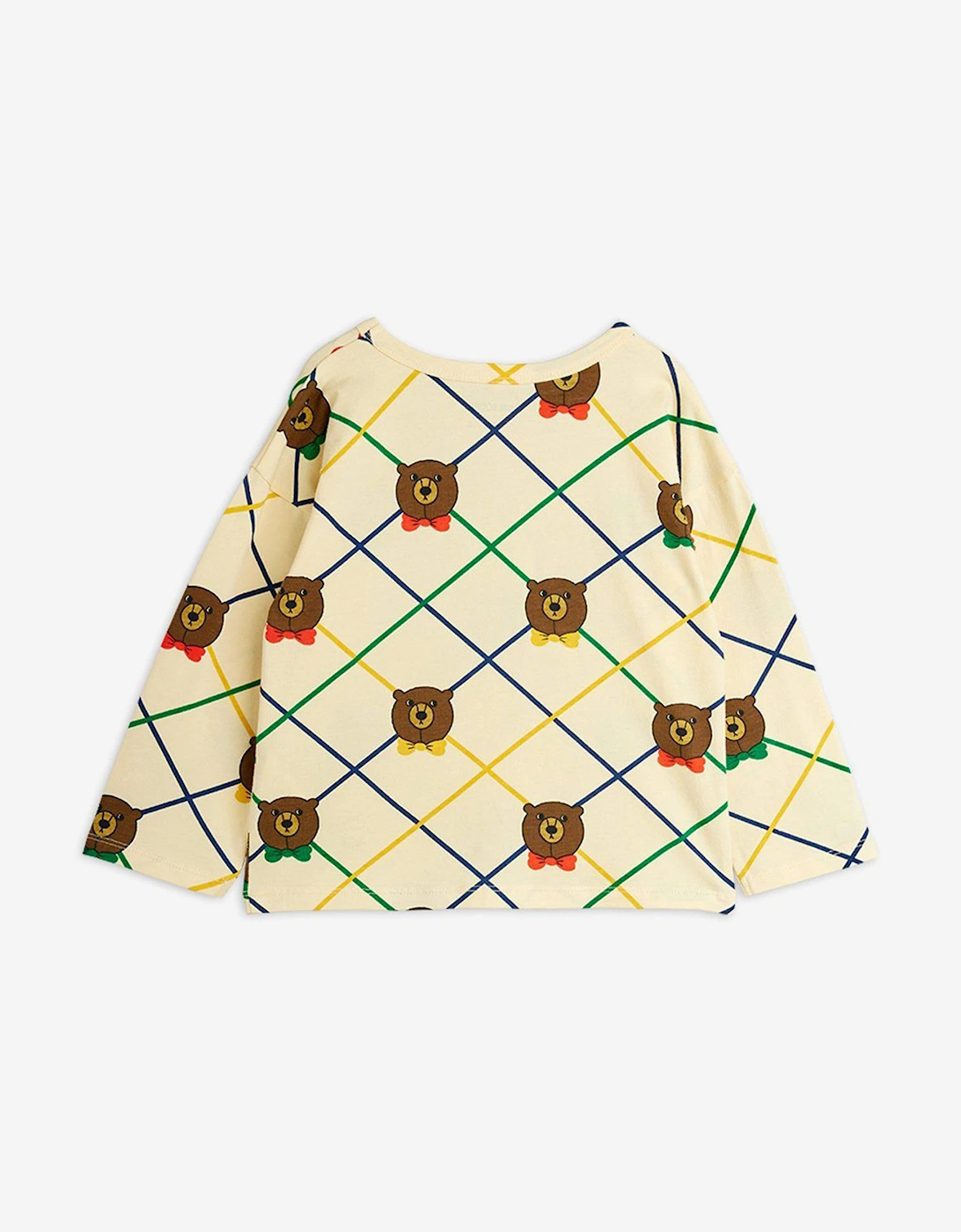Kids Bear Check Long Sleeve T-Shirt in Ivory
