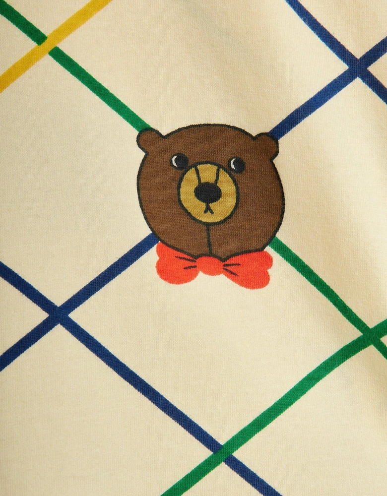 Kids Bear Check Long Sleeve T-Shirt in Ivory