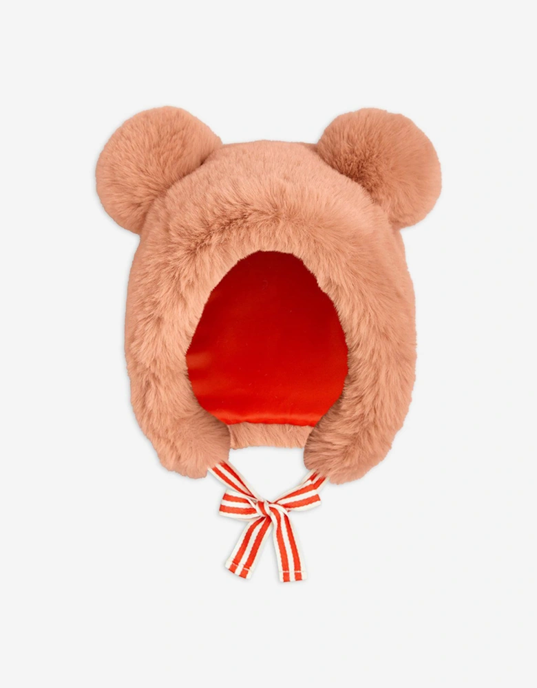 Girls Faux Fur Ear Hat in Pink