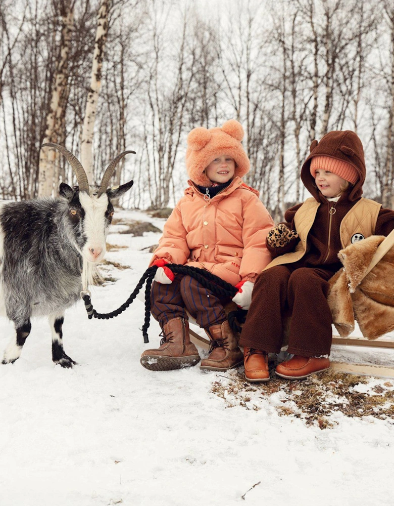 Girls Faux Fur Ear Hat in Pink
