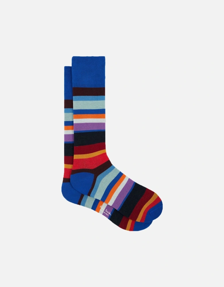 MAREK STRIPE SOCK MULTI BLUE STRIPE