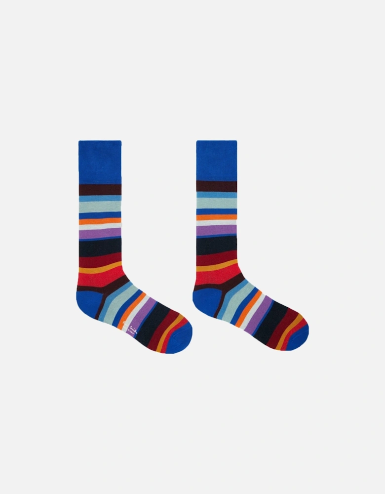 MAREK STRIPE SOCK MULTI BLUE STRIPE