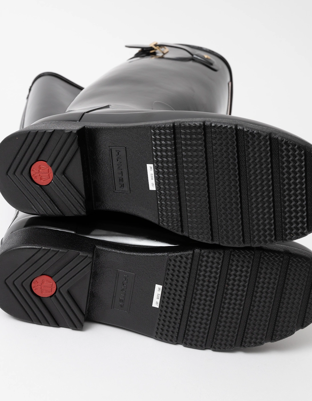 Womens Refined Gold Trim Tall Gloss Boot - Black