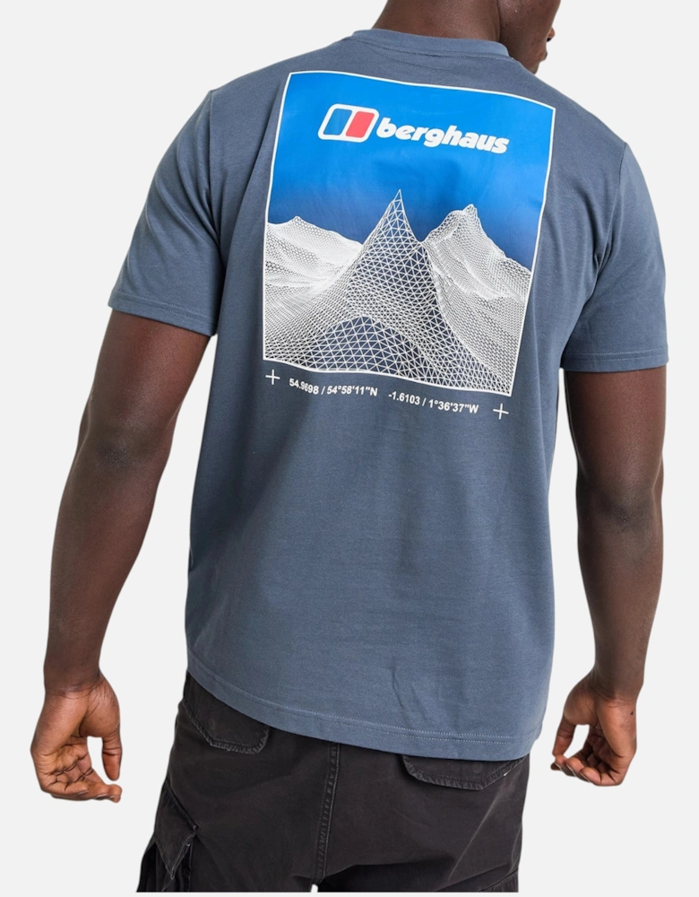 Mens Pinnacle Point T Shirt Mountain Fade Back Graphic