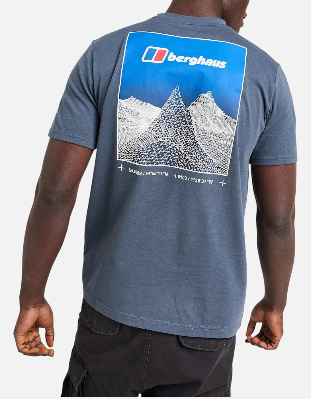 Mens Pinnacle Point T Shirt Mountain Fade Back Graphic