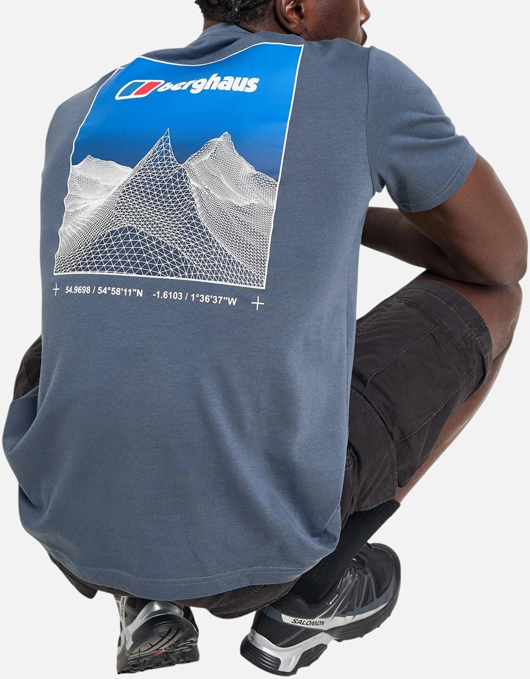 Mens Pinnacle Point T Shirt Mountain Fade Back Graphic