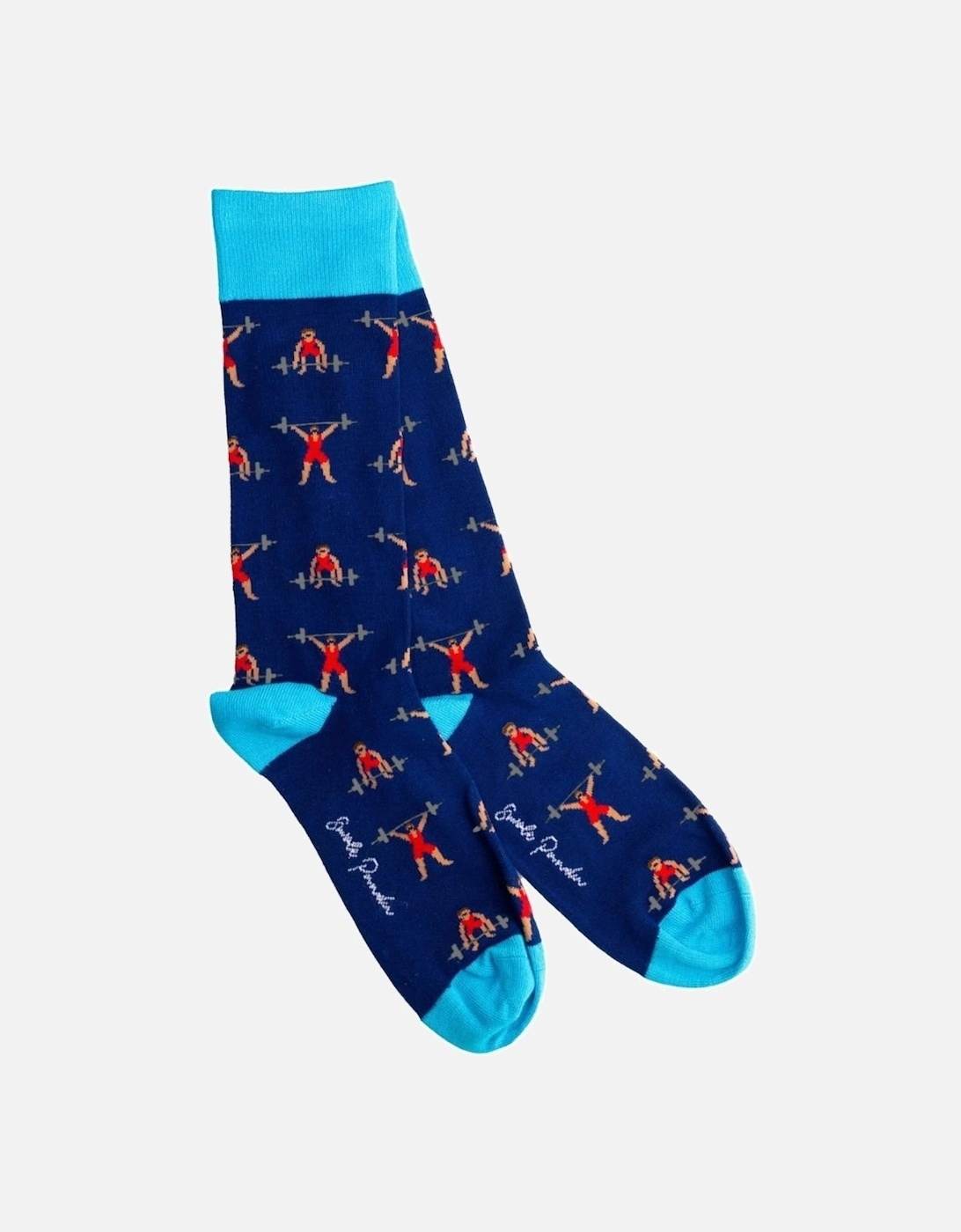 Weight Lifter Bamboo Socks, Blue, 5 of 4