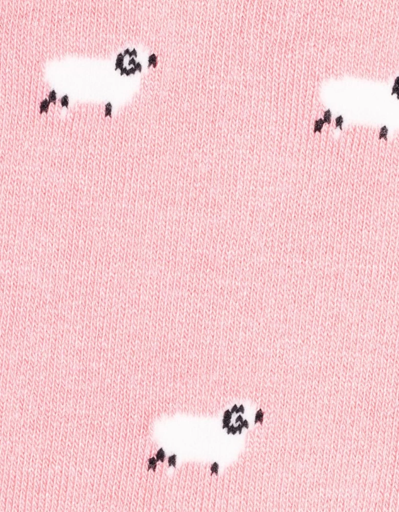 Sheep Women's Bamboo Socks, Pink