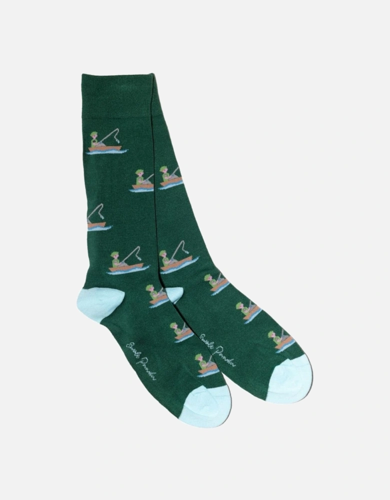 Fisherman Bamboo Socks, Green