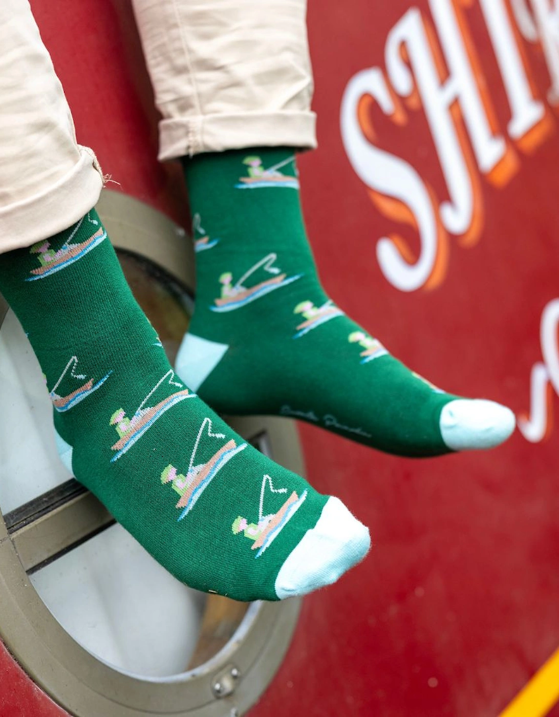Fisherman Bamboo Socks, Green