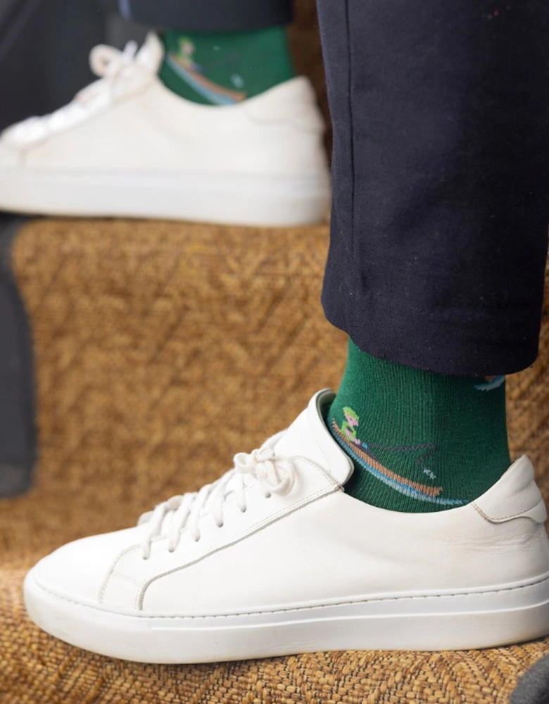 Fisherman Bamboo Socks, Green