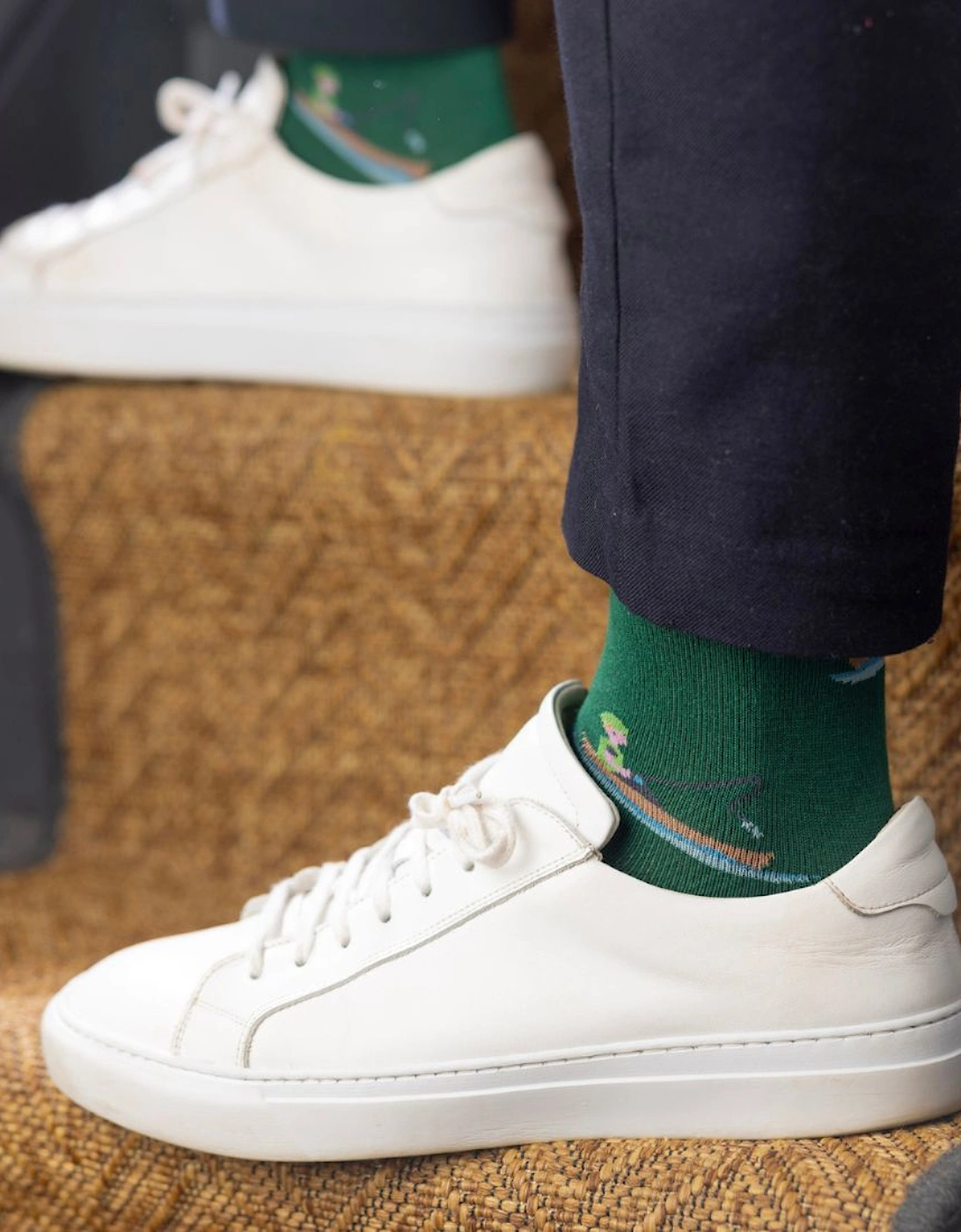 Fisherman Bamboo Socks, Green