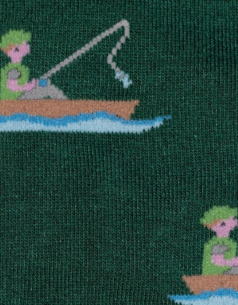 Fisherman Bamboo Socks, Green