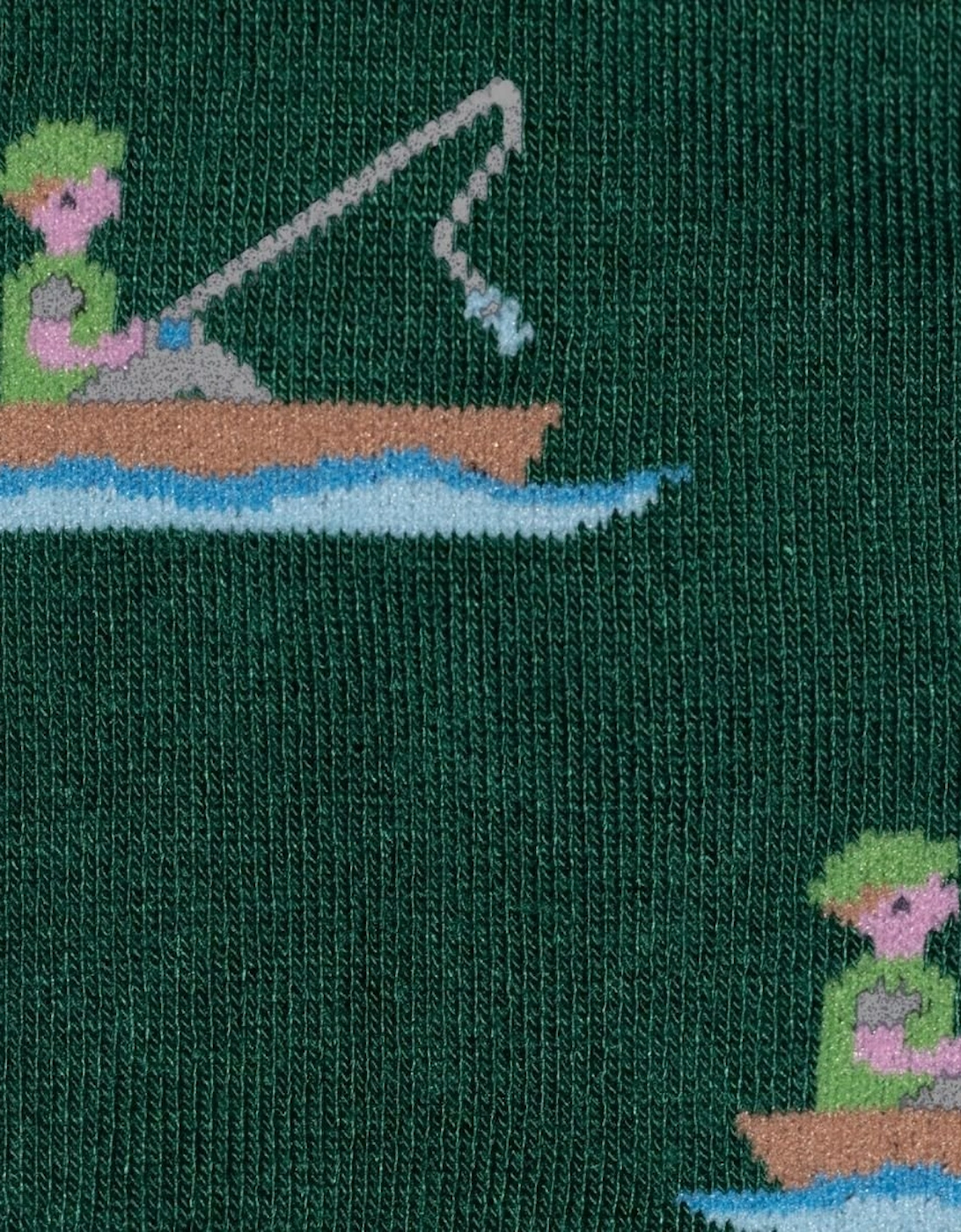 Fisherman Bamboo Socks, Green