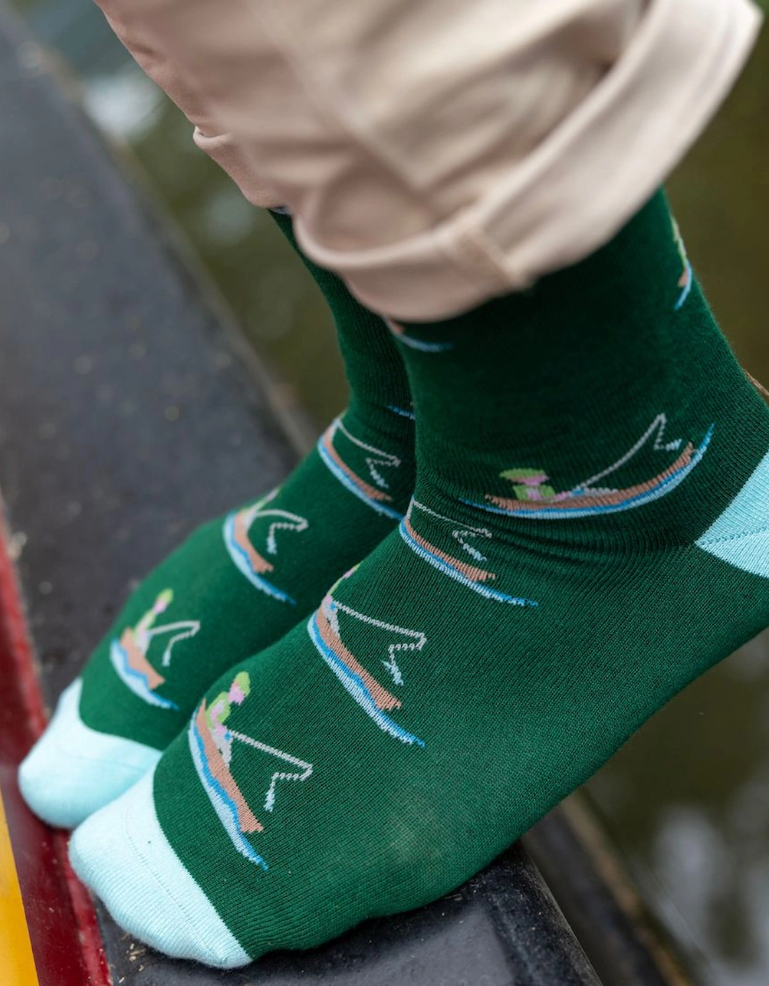 Fisherman Bamboo Socks, Green