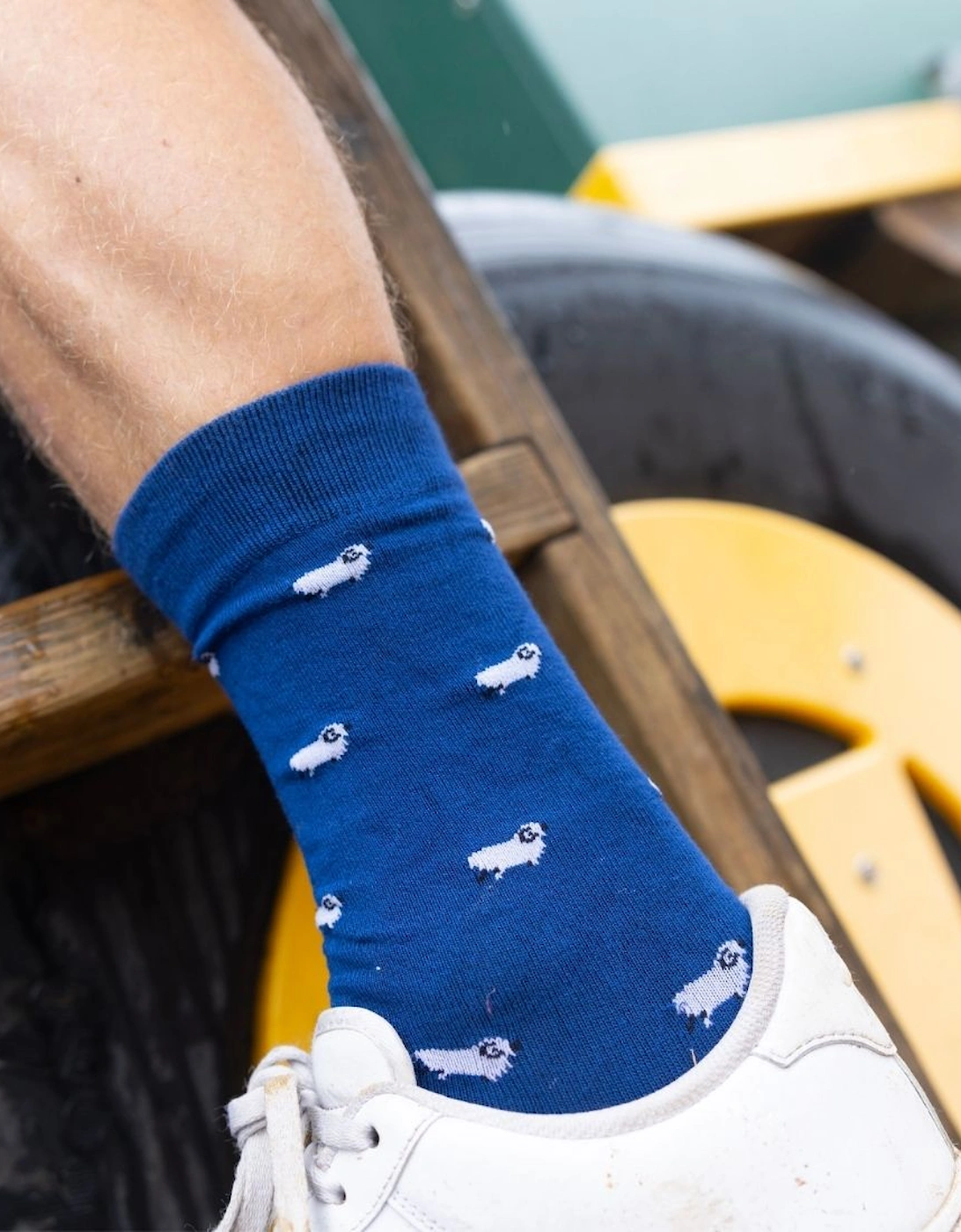Sheep Bamboo Socks, Navy