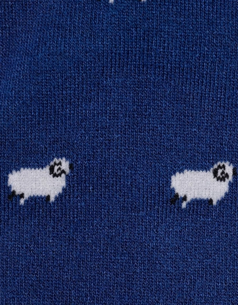 Sheep Bamboo Socks, Navy