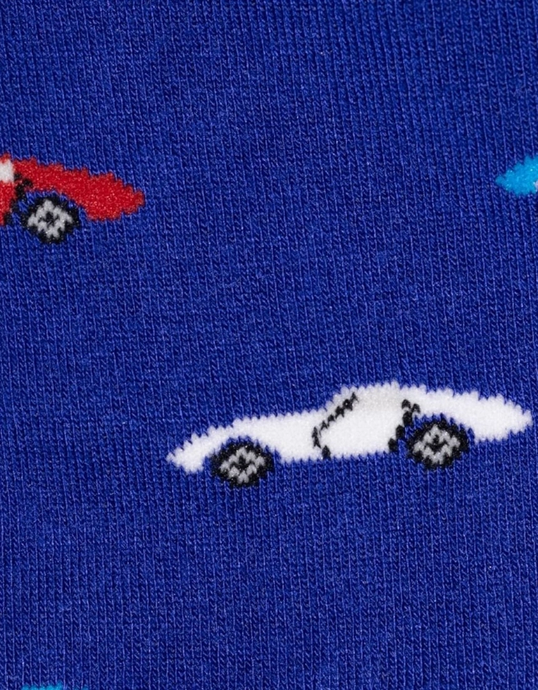 Classic Car Bamboo Socks, Blue