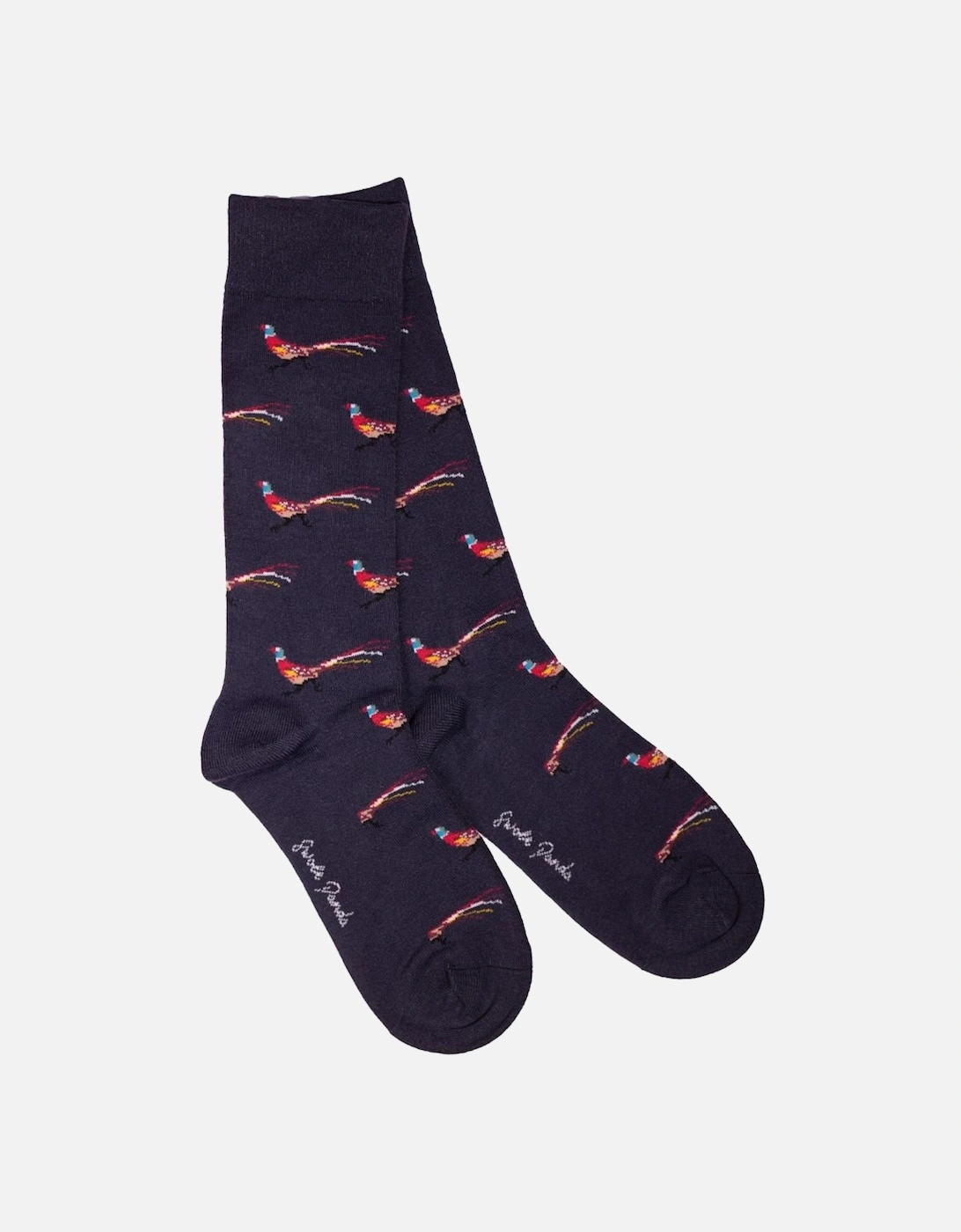 4-Pack Bundle Foxes & Pheasants Bamboo Socks, Green/Navy