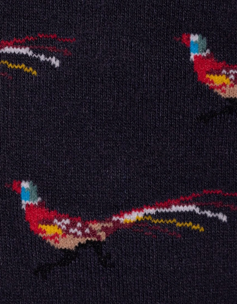 4-Pack Bundle Foxes & Pheasants Bamboo Socks, Green/Navy