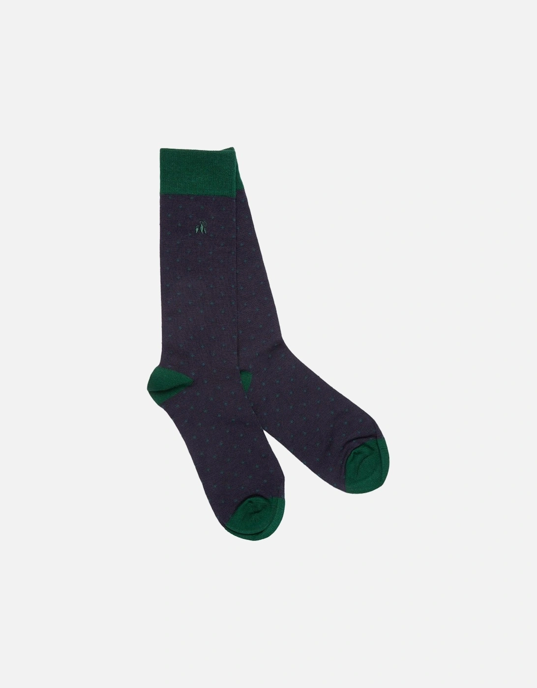 4-Pack Bundle Foxes & Pheasants Bamboo Socks, Green/Navy