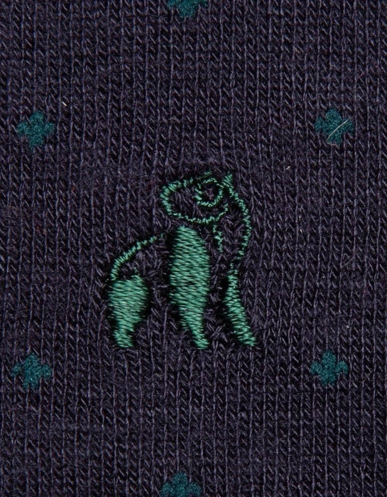 4-Pack Bundle Foxes & Pheasants Bamboo Socks, Green/Navy