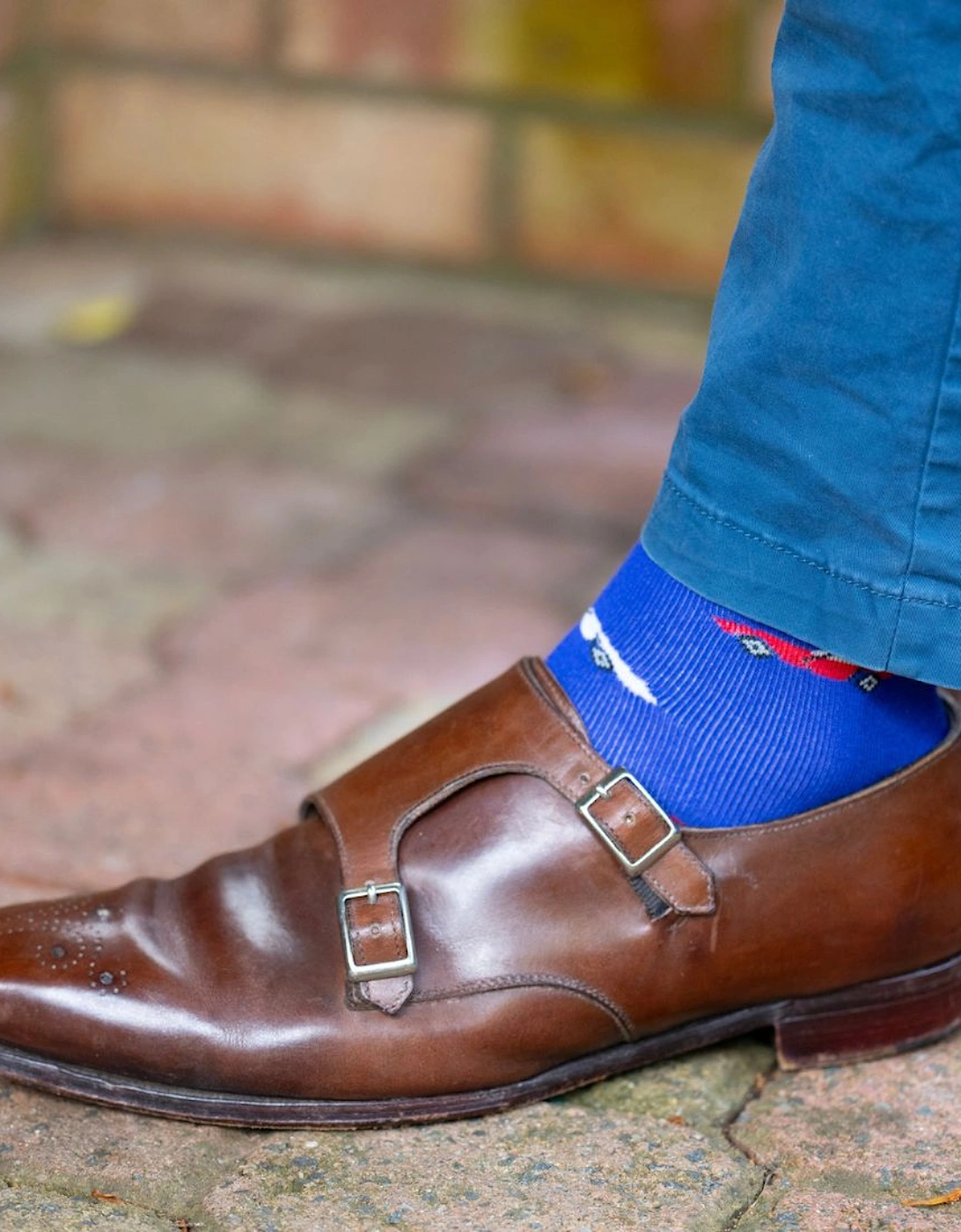 4-Pack Racing Cars Bamboo Socks Gift Box, Red/Black/Blue