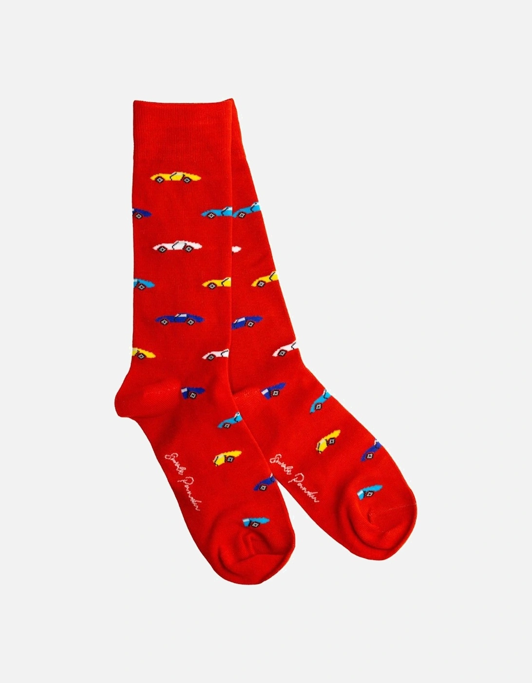 4-Pack Racing Cars Bamboo Socks Gift Box, Red/Black/Blue