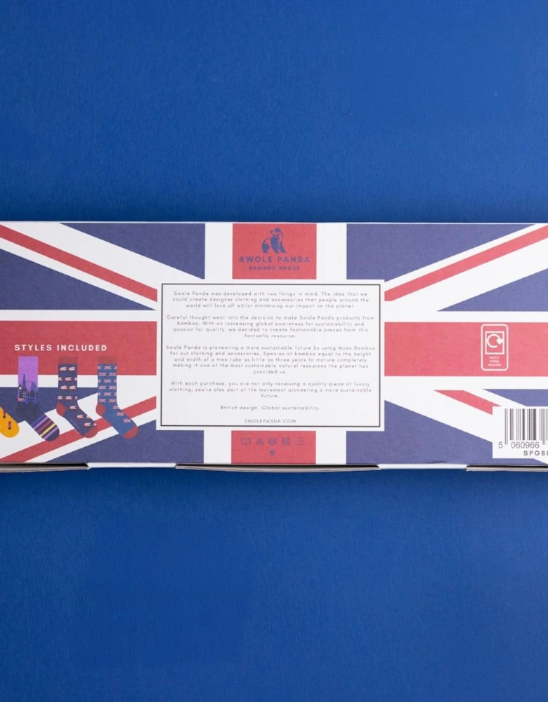 4-Pack Iconic London Bamboo Socks Gift Box Box