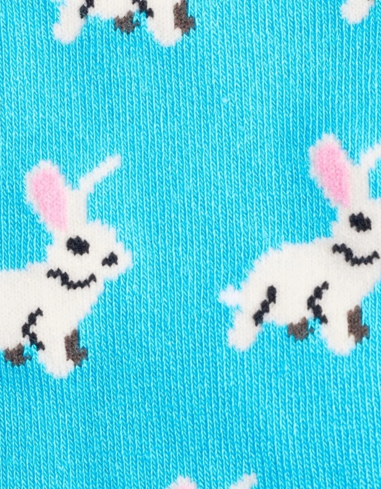 Bunny Rabbits Women's Bamboo Socks, Sky Blue